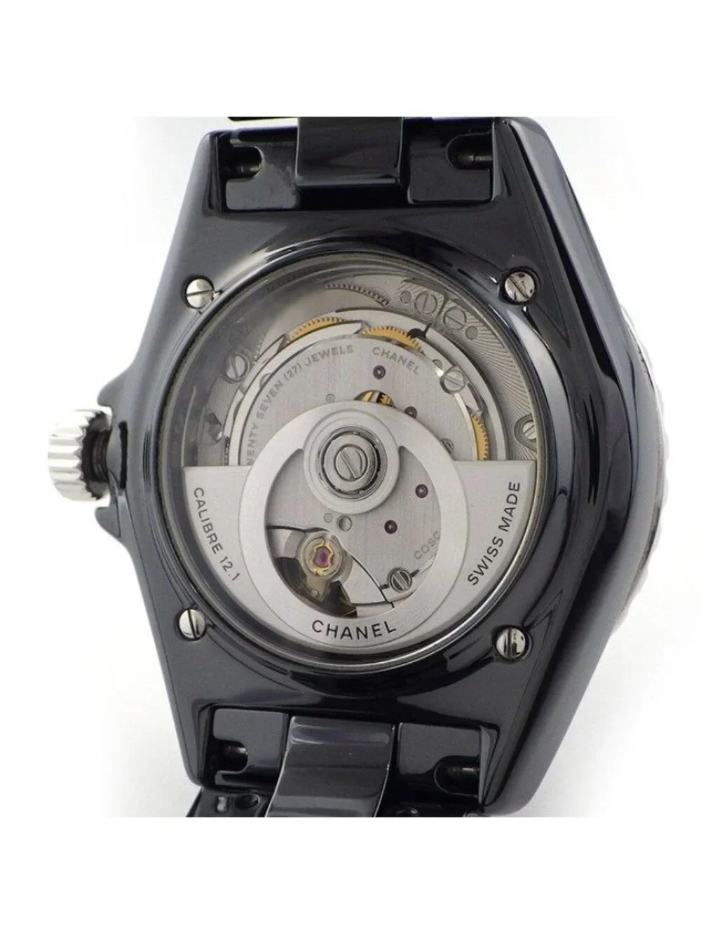 Chanel Watch Phantom Black Dial Back Skelton Rotating Bezel Luminous Hand